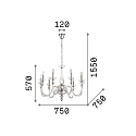 Ideal Lux Chandelier DOGE SP9, 9 flames, E14, transparent Ideal Lux Chandelier DOGE SP9, 9 flames, E14, transparent