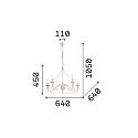 Ideal Lux Chandelier CORTE SP5, 5 flames, E14, rust
