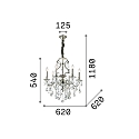 Ideal Lux Chandelier GIOCONDA SP6, 6 flames, E14, gold Ideal Lux Chandelier GIOCONDA SP6, 6 flames, E14, gold