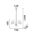 Chandelier PEGASO SP5, 5 flames, E14, white