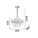 Chandelier FLORIAN SP18, 18 flames, E14, chrome