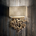 Ideal Lux Wandleuchte PETER AP2, 2-flammig, E14, Holz/Leinen