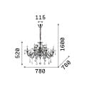 Ideal Lux Kronleuchter COLOSSAL SP8, 8-flammig, E14, Grau