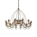 Lustre CORTE SP12 12 flammes E14 IP20, rouille