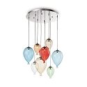 Pendant luminaire CLOWN SP8, 8 flames, G9, 40W, multicolored