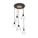 Luci a sospesione GRETEL SP5 5-Lampadine E27 IP20, Nero