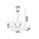 Ideal Lux Pendant luminaire AUDI-10 SP5, 5 flames, E27, 60W, smoked glass Ideal Lux Pendant luminaire AUDI-10 SP5, 5 flames, E27, 60W, smoked glass
