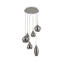 Pendelleuchte SOFT SP6, 6-flammig, 6x E14 max. 40W, Rauchglas / Chrom