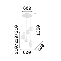 Ideal Lux Luminaire à suspension SOFT SP6 6 flammes E14 IP20, scintillant, couleurs fumée gradable Ideal Lux Luminaire à suspension SOFT SP6 6 flammes E14 IP20, scintillant, couleurs fumée gradable