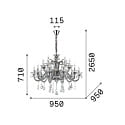 Ideal Lux Chandelier COLOSSAL SP15, 15 flames, E14, transparent