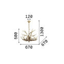 Ideal Lux Chandelier CHALET SP6, 6 flames, E14, beige