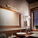 Ideal Lux LED Bilderleuchte / Spiegelleuchte BOW AP114, 76cm, 8W 3000K, schwenkbar, mit Schalter, Messing antik