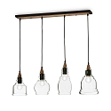 Luminaire  suspension GRETEL SB4 4 flammes E27 IP20, noir 