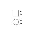 Ideal Lux Plafonnier extérieur GUN PL1 cylindrique, version pour montage en surface GU10 IP44, blanche gradable
