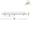 Ideal Lux Baldacchino LINEAR STANDARD 3 elemento, lang, cromo, levigato