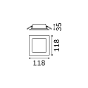 Lumière de surface GROOVE SQUARE 11.8CM petit, carré IP20, blanche