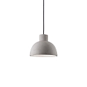 Pendant luminaire OIL-5,  20.5cm / H 15.5cm, E27 max. 15W, concrete, cement grey / black