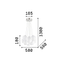 Ideal Lux Pendant luminaire MAPA PLUS, 11 flame, Ø 58cm, E14, metal / white etched glass Ideal Lux Pendant luminaire MAPA PLUS, 11 flame, Ø 58cm, E14, metal / white etched glass