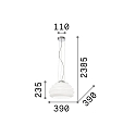 Ideal Lux Pendant luminaire KARMA SMALL, E27, adjustable height up to 120cm, chrome / white etched glass Ideal Lux Pendant luminaire KARMA SMALL, E27, adjustable height up to 120cm, chrome / white etched glass