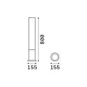 Ideal Lux Lampadaire EDO OUTDOOR ROUND GX53 IP44, blanche