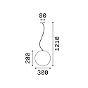 Outdoor pendant luminaire SOLE MEDIUM, IP44, Ø 40cm, E27, plastic
