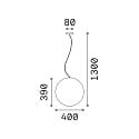 Ideal Lux Apparecchio a sospensione per esterni SOLE Ø 40CM a forma di balla E27 IP44, opale bianco dimmerabile