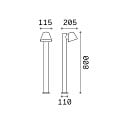 Ideal Lux Outdoor floor luminaire GAS PT1, IP43, 80cm, GU10, aluminium / hardened glass, anthracite