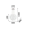 Ideal Lux Pendant luminaire MAPA PLUS, 22 flames, Ø 80cm, E14, metal / white etched glass Ideal Lux Pendant luminaire MAPA PLUS, 22 flames, Ø 80cm, E14, metal / white etched glass