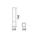 Ideal Lux Lampadaire dextérieur EDO OUTDOOR SQUARE GX53 IP44, blanche