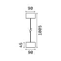 Ideal Lux Outdoor pendant luminaire CLIO, IP44, E27, without cover, aluminium, black