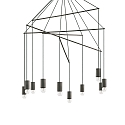 Luminaire  suspension POP 10 flammes, rglable E27 IP20, noir 