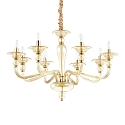Chandelier DANIELI, 8 flames, Ø 85cm, E14, amber glass / gold