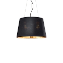 Pendant luminaire NORDIK-SP4, E27,  50cm, black / gold on the inside