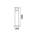 Ideal Lux Outdoor Stehleuchte TORRE BIG, IP44, Hhe 60cm, E27, Anthrazit matt / Opal