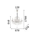 Ideal Lux Lampadario NAPOLEON 8-Lampadine E14 IP20, Oro