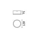 Ideal Lux Outdoor wall / ceiling luminaire URANO SMALL, Ø 12cm, GX53 max. 15W, aluminium / acrylic, matt white