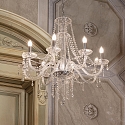 Ideal Lux Chandelier AMADEUS, 8 flames, Ø 80cm / H 180cm, E14, chrome / glass and transparent chrystal Ideal Lux Chandelier AMADEUS, 8 flames, Ø 80cm / H 180cm, E14, chrome / glass and transparent chrystal