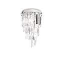 Ceiling luminaire CARLTON, 8 flames, E14,  40cm, E14, with octagon chains and chrystal rods, chrome