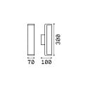 Ideal Lux LED Außenwandleuchte ETERE, IP44, Breite 30cm, 10.2W 4000K 700lm, Anthrazit