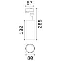 Ideal Lux LED 3-phase track spot SMILE  CRi >90, UGR <19, 30W_CRi >90, 3000K 36°, black