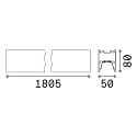 LED system luminaire FLUO WIDE, lenght 180cm, 36W 3000K 4750lm 105°