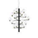 Luci a sospesione COPERNICO 20-Lampadine G9 IP20, Ottone, Nero opaco