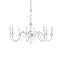 Chandelier JUSTINE, 8 flames, Ø 79cm, E14, metal casting, white