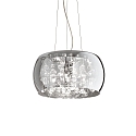Luminaire à suspension AUDI-80 5 flammes G9 IP20, chrome, dégager, couleurs fumée