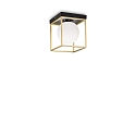 Plafoniera LINGOTTO PL1 1-Lampadina E14 IP20, nero opaco, ottone satinato dimmerabile
