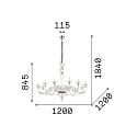 Ideal Lux Lustre BRIGITTA 12 flammes E14 IP20, ambre