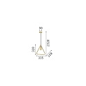 Pendant luminaire ABC, E27, satined brass / black fabric coated cable