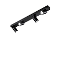 Applique et plafonnier RUDY 4 flammes, pivotant, rotatif GU10 IP20, noir , revêtement en poudre