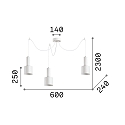 Ideal Lux Luminaire  suspension HOLLY 3 flammes E27 IP20, laiton bross