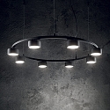 Ideal Lux Luci a sospesione MINOR ROUND 8-Lampadine GX53 IP20, Nero, verniciato a polvere
